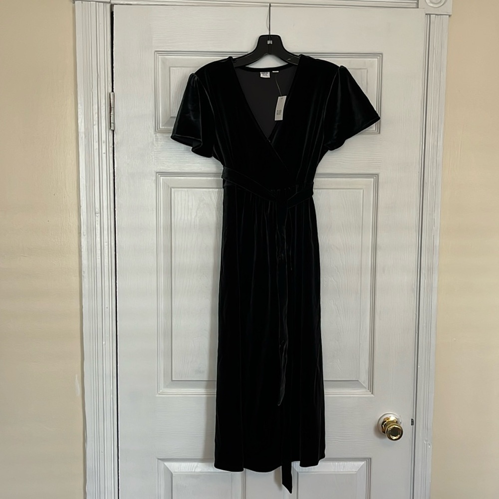 Gap Velvet Midi Maternity Dress